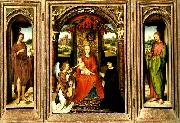 Hans Memling madonnan med barnet tronande med angel och donator oil painting artist